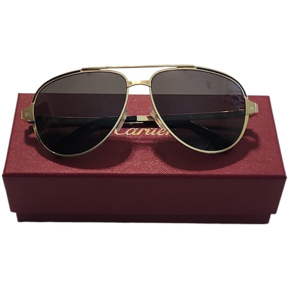 Cartier Pilot Aviator Unisex Polarized Sunglasses CT0192S 001 Grey | NIB - Picture 1 of 12